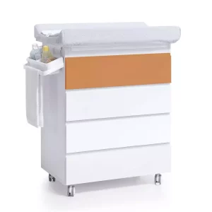 Mueble Bañera Ruedas Y Cambiador Blanco-Terracota - Kubo