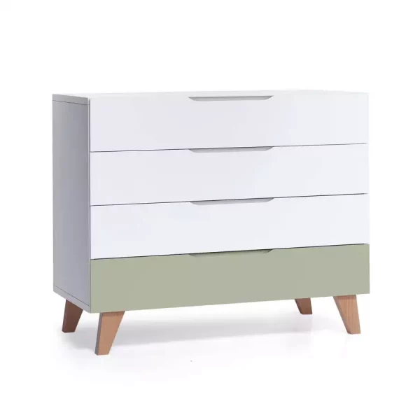 Cómoda Bebé 4 Cajones Madera-Oliva - Lifestyle