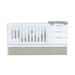 Cuna Convertible 70X140 Nido Blanca-Oliva - Sero More