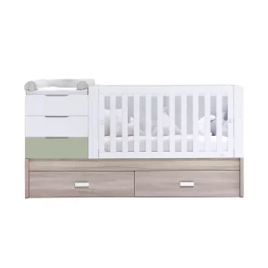 Cuna Convertible Cajones Madera-Oliva - Sero Loft
