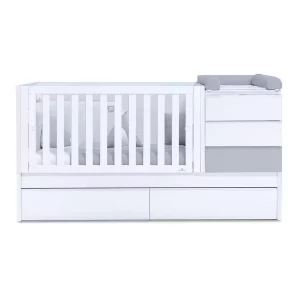 Cuna Convertible Cajones Blanca-Gris - Sero Kubo