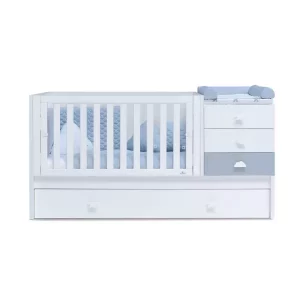 Cuna Convertible 70X140 Nido En Blanco-Azul - Sero Bubble