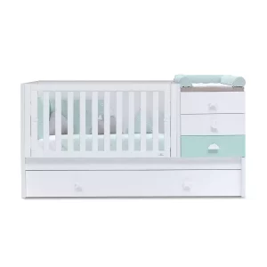 Cuna Convertible 70X140 Nido En Blanco-Menta - Sero Bubble
