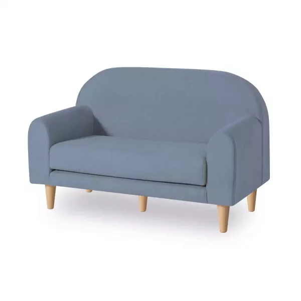 Sofá Infantil Doble En Tela Azul - Code Due