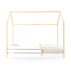Cama-Casita Montessori 90X200 Madera-Blanco - Sogni Xl