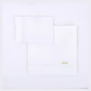 Tríptico Franela Cuna 60x120 Punts Blanco