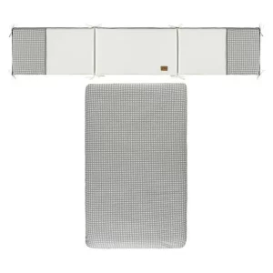 Pack Colcha y Protector 60x120 Checks Gris