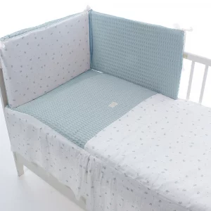 Colcha Y Protector Uzturre Clea Verde Menta Para Cuna 60X120