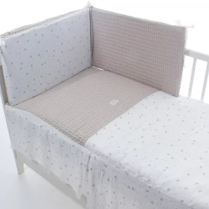 Colcha Y Protector Uzturre Beige Claro Clea Para Cuna 60X120