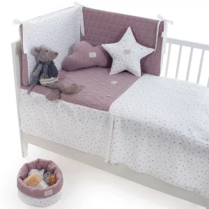 Colcha Y Protector Uzturre Felipa Rosa Para Cuna 60X120