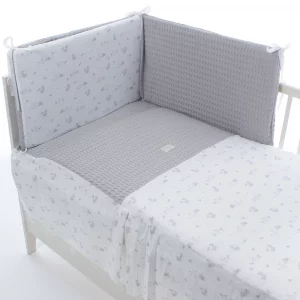 Colcha Y Protector Uzturre Telma Gris Para Cuna 60X120